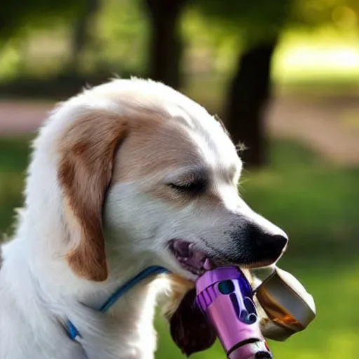 Prompt: dog vaping