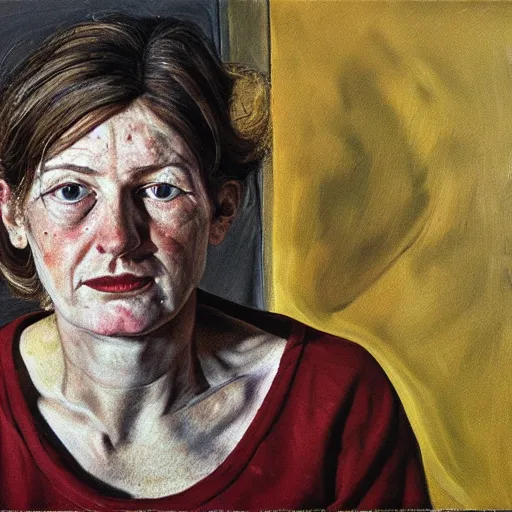 Image similar to high quality high detail painting by lucian freud, hd, pretty charismatic woman, photorealistic lighting