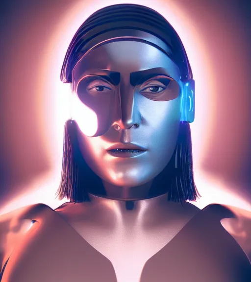 Image similar to portrait of a cyborg taking off her human mask, revealing circuits and wires, octane render, alex ross