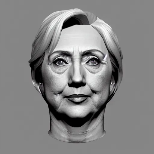 Prompt: very very low poly 3 d model of hillary clinton's head, featured on artstation