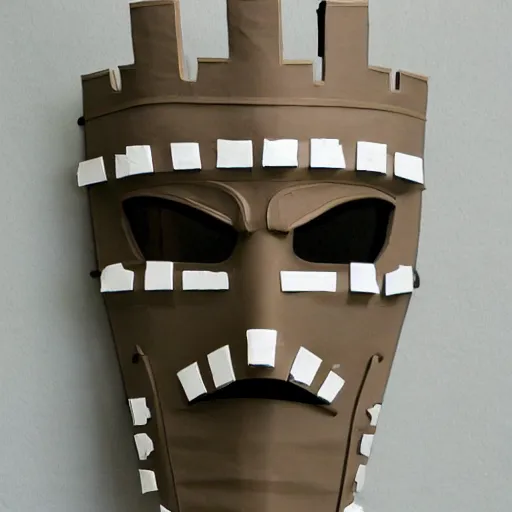 Image similar to a mask that looks like castle battlements by robert kirkman