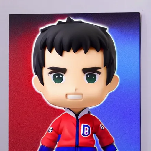 Image similar to high quality portrait flat matte painting of cute Carey Price in the style of nendoroid and manga NARUTO, flat anime style, thick painting, medium close-up