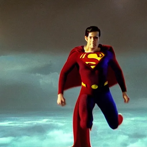 Prompt: movie still of an octopus as superman in superman