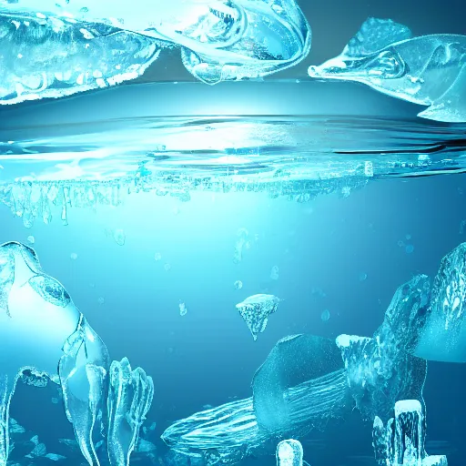 Image similar to icy submerged transparendigitalart leaked aquatic noticing