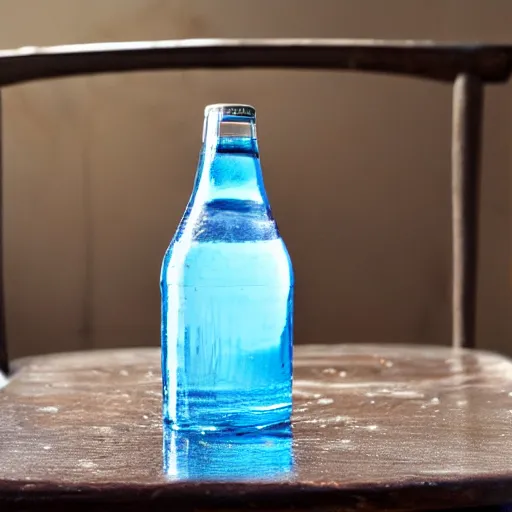 Image similar to a bottle of water on a chair