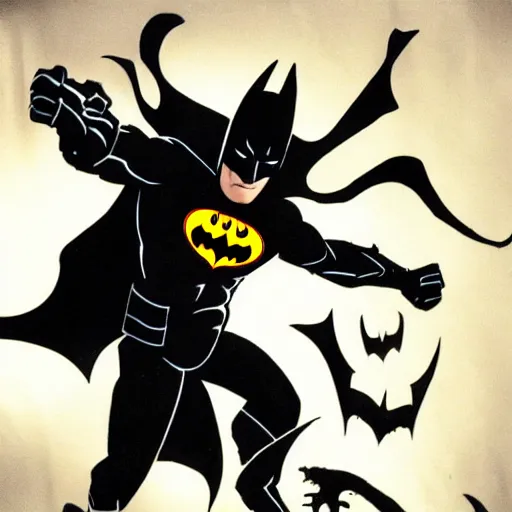 Prompt: batman as a shadow demon, horror