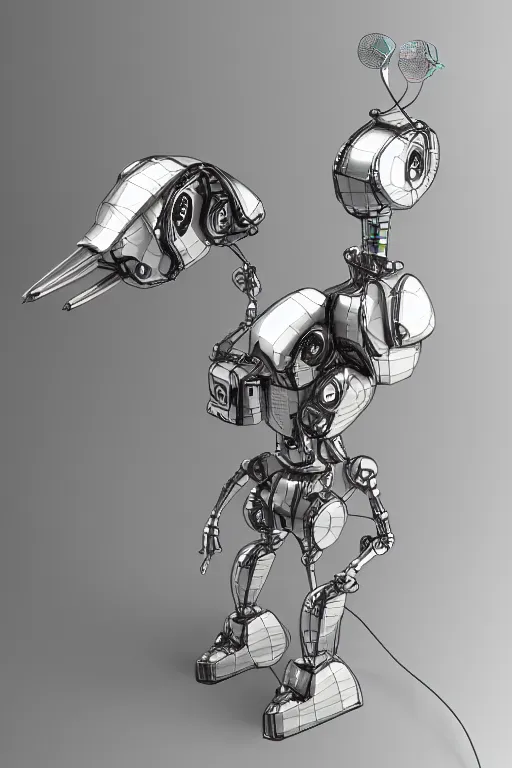 Image similar to robot duck concept portrait, visible screws and wires, 3 d metallic ceramic, detailed, sharp focus, pastel, intricate, realistic, volumetric lighting, digital painting, by miyazaki