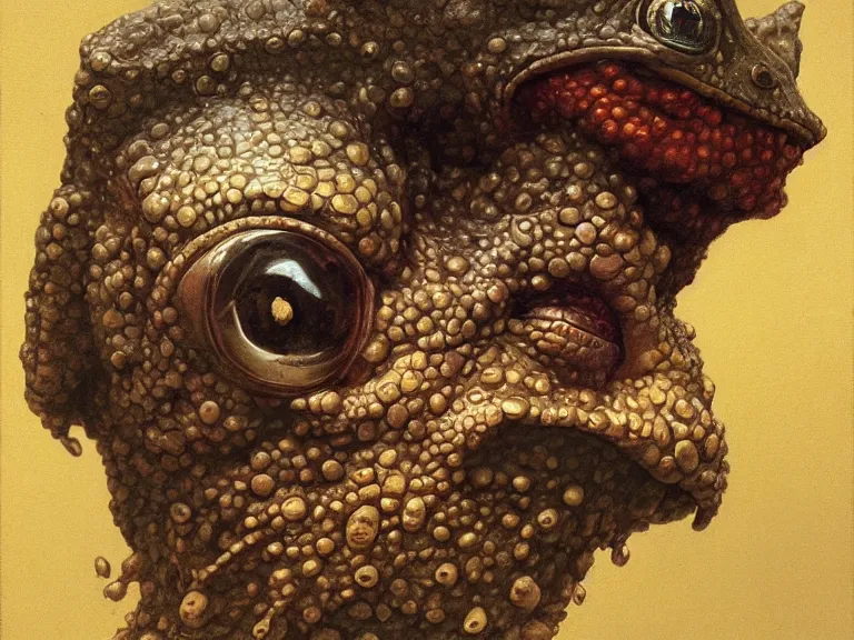 Image similar to a detailed profile portrait painting of zyzz as a frog by beksinski carl spitzweg moebius and tuomas korpi. baroque elements. baroque element. intricate artwork by caravaggio. Oil painting. Trending on artstation. 8k