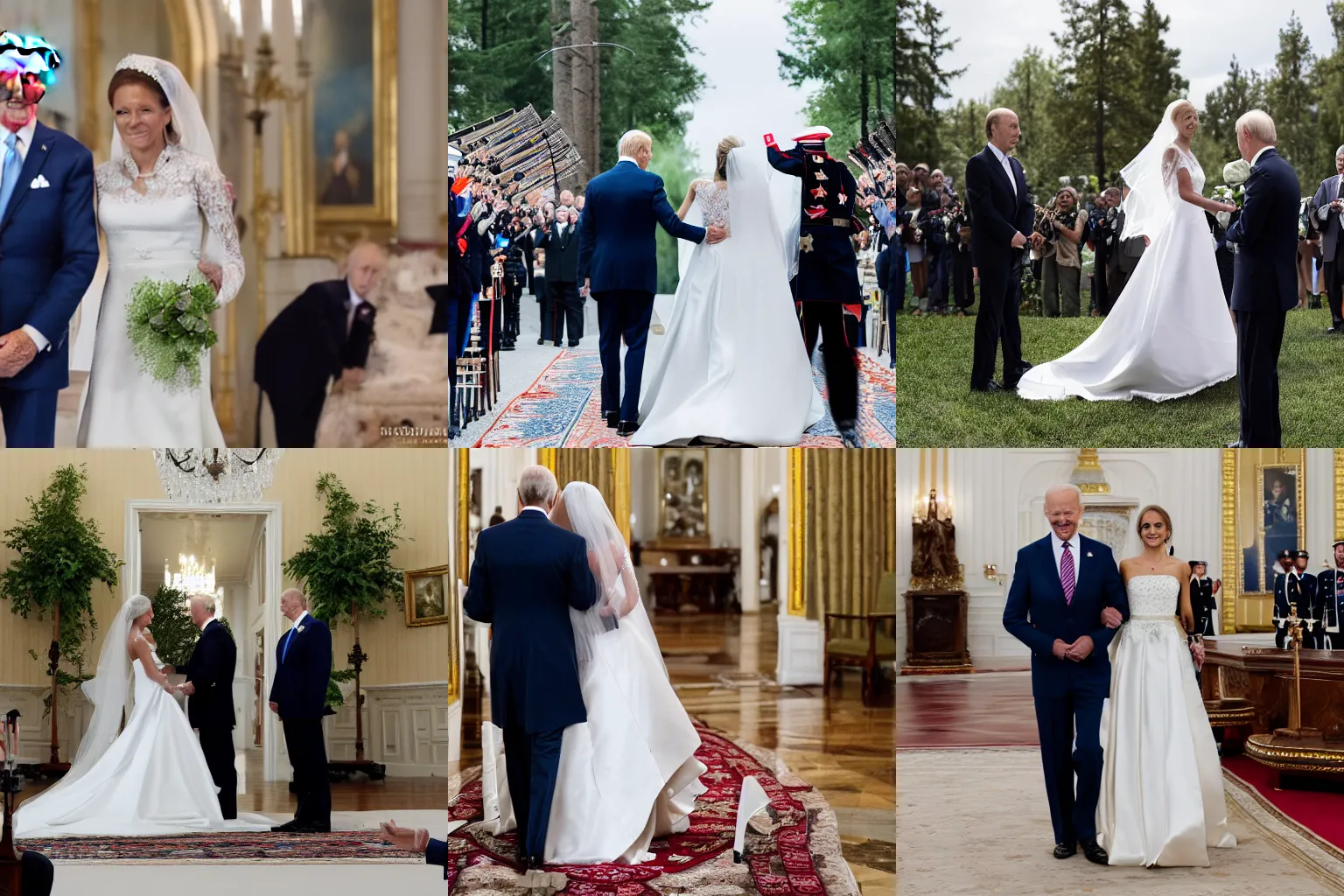 Prompt: Joe Biden marrying Vladimir Putin on there wedding day 8K, DSLR