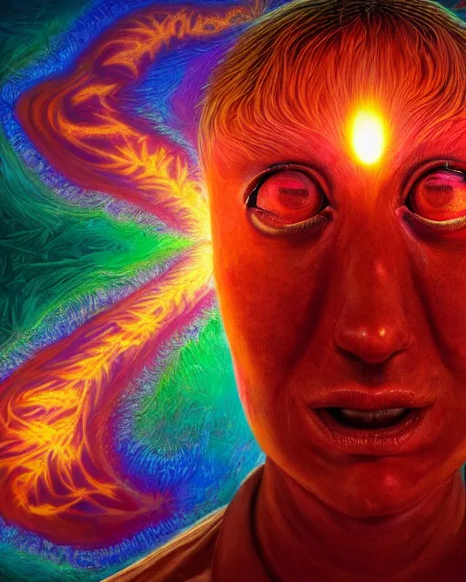 Prompt: portrait ultra dimensional elmo entity, accidentally tripping on dmt and acid, psychedelic experience, overwhelming psychosis of self realization and burning awakening, ultra high definition, unreal engine 5, hyperrealism, masterpiece composition, by casey weldon, barclay shaw 8 k photorealistic