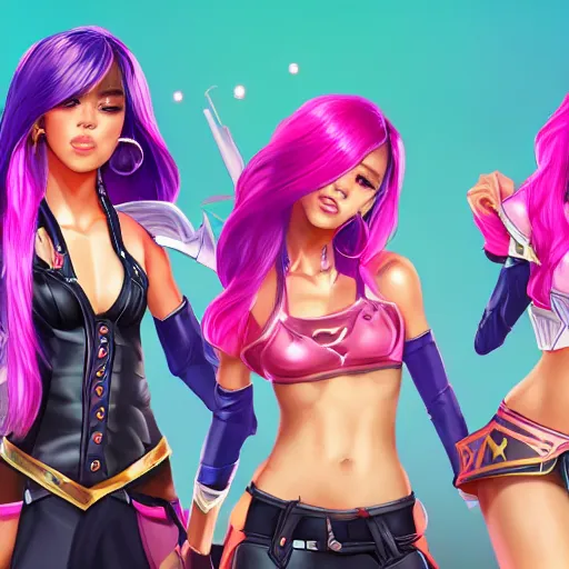 Image similar to black pink girl band as mobile legends heroes, character design, 8 k, high definition, highly detailed, photo - realistic