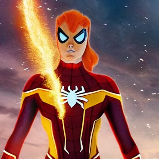 Image similar to firestar from Spider-Man and Friends in The Avengers Endgame.