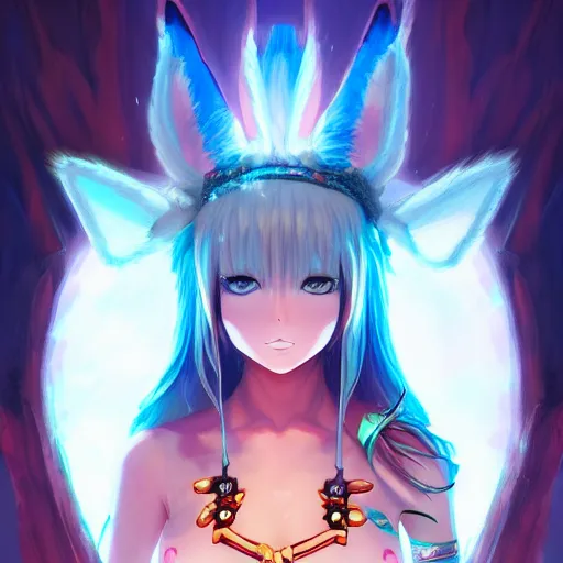 Image similar to anime portrait of bunny girl as a shaman yedi using dark force to eliminate trump as an anime antagonist by Stanley Artgerm Lau, WLOP, Rossdraws, James Jean, Andrei Riabovitchev, Marc Simonetti, and Sakimichan, trending on artstation