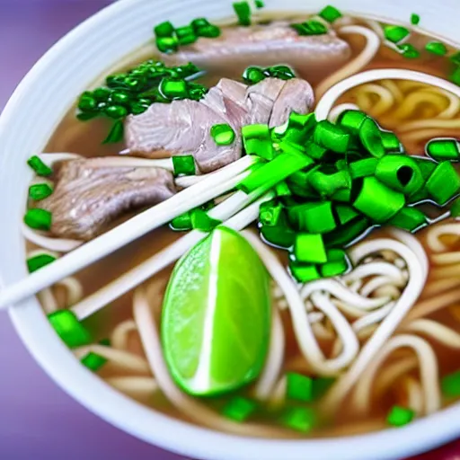 Image similar to realistic photo of delicious pho, ramen, highly detailed, by marc haydon, kailee mandel, masterpiece, award winning, food photography