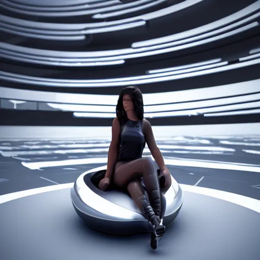 Prompt: ultra detailed woman sitting on a futuristic sport car, highly detailed, sharp focus, octane render, global illumination