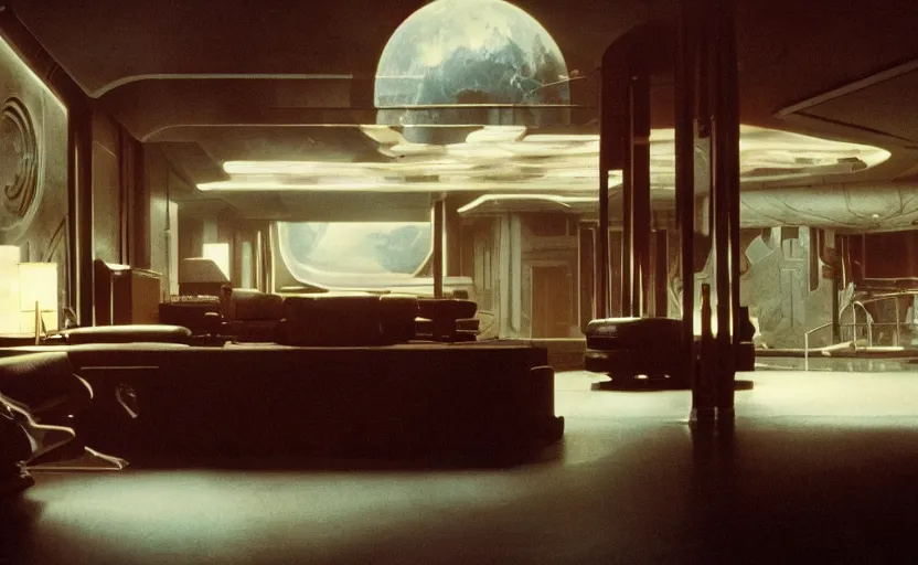 Prompt: cinematic still image a lavish imperial empire mid century design room scene from 1 9 8 0 s empire strikes back, 3 5 mm imax, moody iconic scene, action scene, beautiful detailed scene, color kodak, directed by kubrick