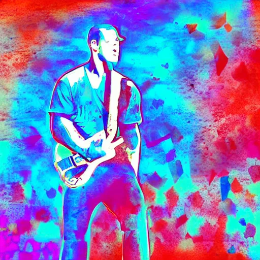 Image similar to concert, digital art, john cena