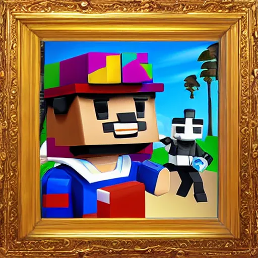 Image similar to steven castillo artist painting of roblox