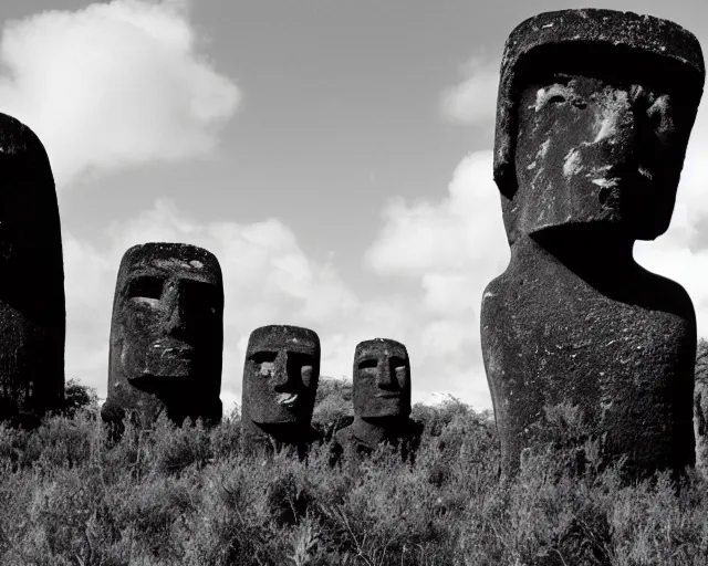 prompthunt: gigachad as an easter island head, medium shot, trending on  artstation, unreal engine, artstationhq, black and white, studio lighting,  studio photo