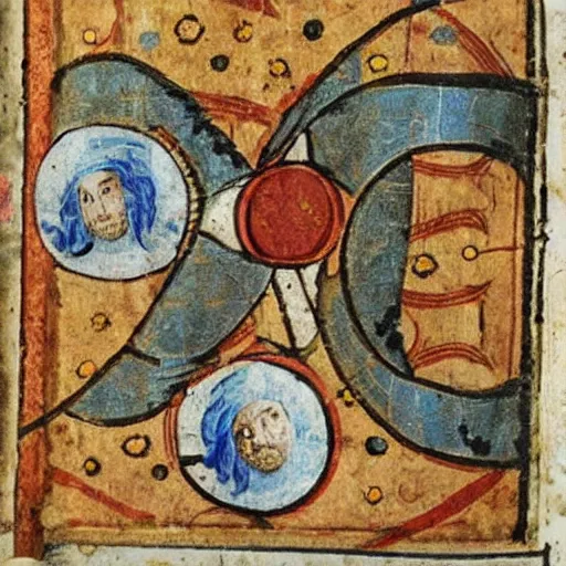 Image similar to medieval manuscript art of spongebob