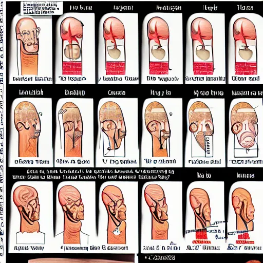 Image similar to scientific medical anatomy of Donald Trump, wearing adult diapers, different styles of art, very detailed, technical drawing,