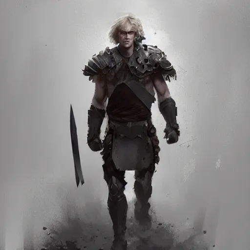 Image similar to Logan Paul With warrior armor , artstation, Greg rutkowski, cinematic, digital Art