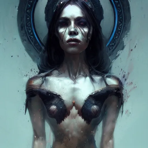 Image similar to a beautiful portrait of death goddess by Greg Rutkowski and Raymond Swanland, Trending on Artstation, ultra realistic digital art