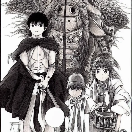 Image similar to Kentaro Miura and Studio Ghibli collaboration