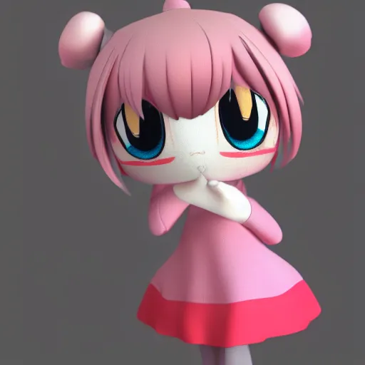 Image similar to cute fumo plush of a girl who doesn't give a damn, vray