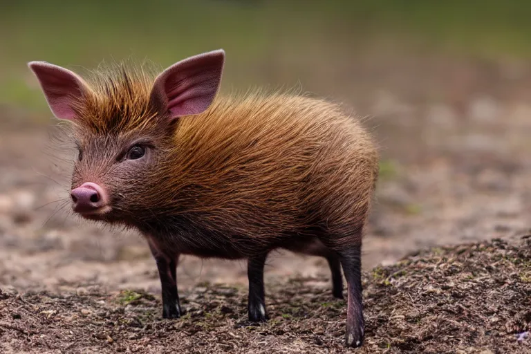 Image similar to a pudu pig!!! hybrid! hyper realistic!! realistic lighting!! wildlife photographer of the year!!! bold natural colors, national geographic, hd, wide angle, 8 k