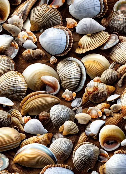 Image similar to how much wood would a woodchuck chuck if a woodchuck sold sea shells down by the sea shore, realistic, photograph, highly detailed