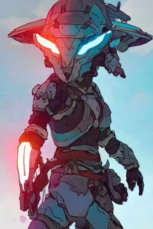 Image similar to combination suit armor aloy horizon forbidden west horizon zero dawn robot ninja mask helmet backpack tribal, art gta 5 comics, official fanart behance hd artstation by jesper ejsing, by rhads, makoto shinkai and lois van baarle, ilya kuvshinov, ossdraws radiating a glowing aura cgi rtx 2 0 2 2