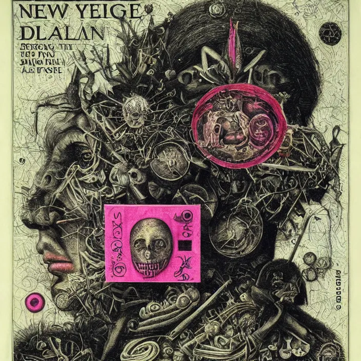 Image similar to post - punk new age album cover, asymmetrical design, dollar bank notes, capitalism, magic, apocalypse, psychedelic, black white pink, highly detailed, magic, giger h. r., giuseppe arcimboldo