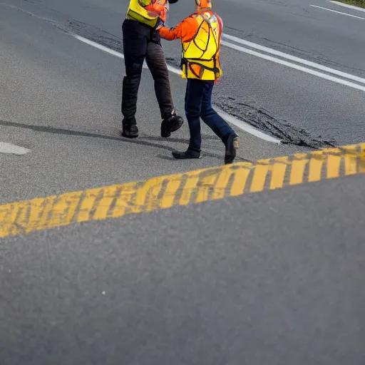 Image similar to a Patroller using their patroleon to help someone across the road