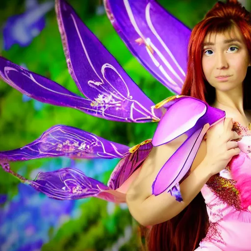 Image similar to bloom from winx in real life | portrait photograph