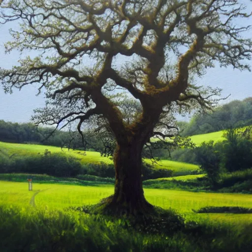 Image similar to oak tree near poynings painted by jjw