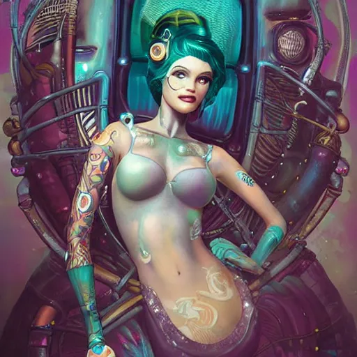 Image similar to Lofi mermaid BioPunk BioShock portrait, Pixar style, by Tristan Eaton Stanley Artgerm and Tom Bagshaw.