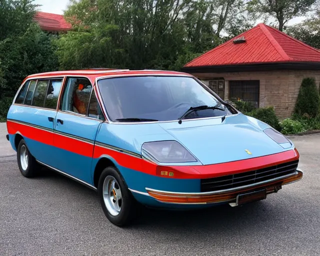 Prompt: 1970s ferrari minivan