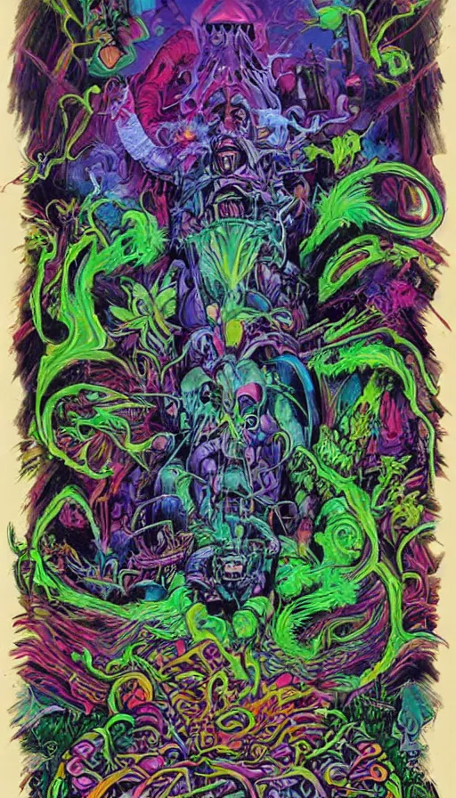 Image similar to psytrance artwork, by ed roth