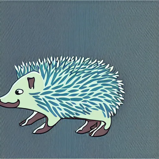 Prompt: hedgehog vector art cute sideview