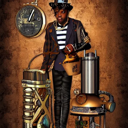 juice wrld steampunk style digital art 4 k detailed, Stable Diffusion