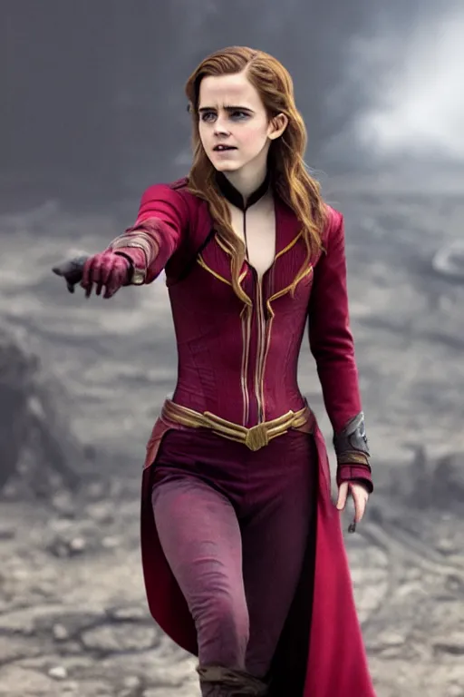 Image similar to Still of Emma Watson as Scarlett Witch