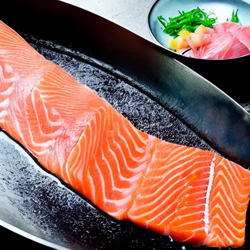 Image similar to salmon preparing salmon sashimi,