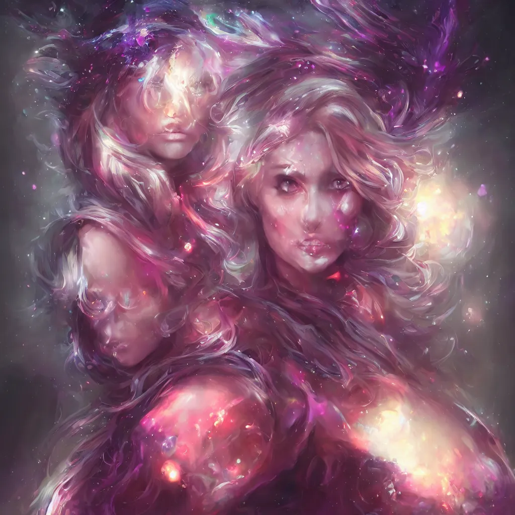 Image similar to award winning stunning UHD digital airbrush painting portrait of a necromancer space princess by WLOP, masterful