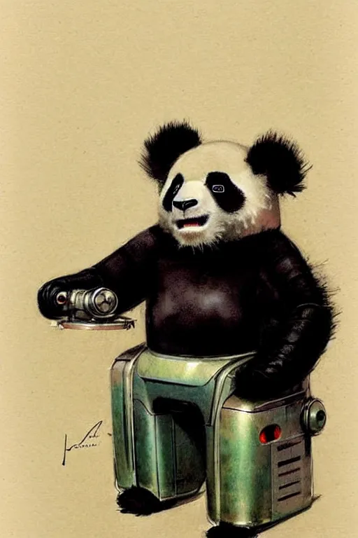 Image similar to ( ( ( ( ( 1 9 5 0 s retro future android robot panda. muted colors. childrens layout, ) ) ) ) ) by jean - baptiste monge,!!!!!!!!!!!!!!!!!!!!!!!!!