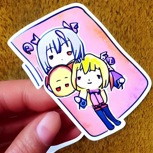 Prompt: cute anime doodle sticker
