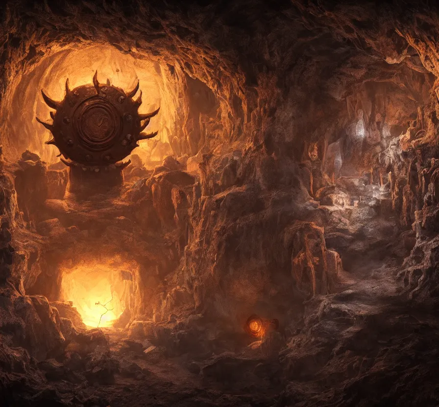 Image similar to beholder in cave, hd, hdr, ue 5, ue 6, unreal engine 5, cinematic 4 k wallpaper, 8 k, ultra detailed, by popular digital, artstation