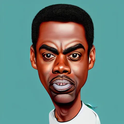 Prompt: chris rock caricature by tiago hoisel