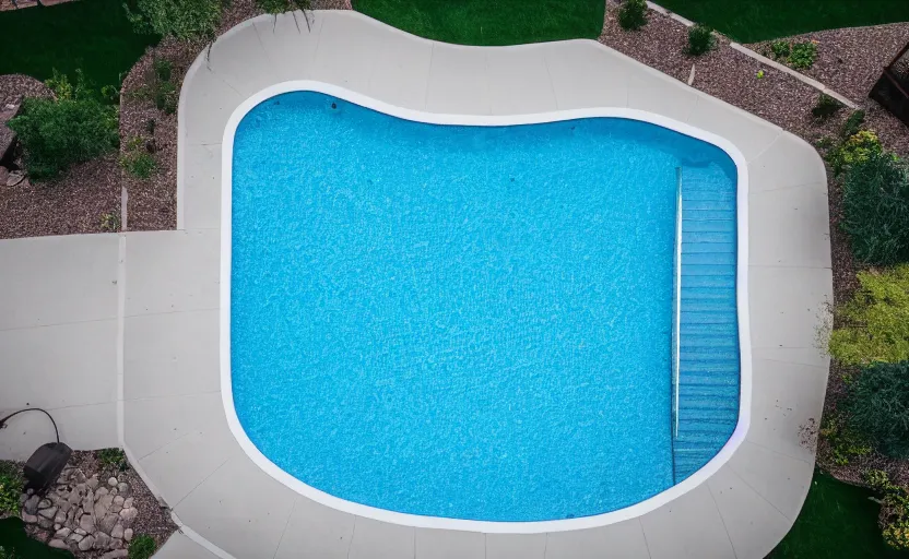 Image similar to top view of a pool, natural light, cinematic lighting, 8 k