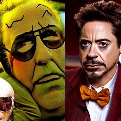 Prompt: robert downey jr as a rotten inanimate corpse with rotten flesh on his face, robert downey jr stars in weekend at bernie's 3, bernie goes to vegas